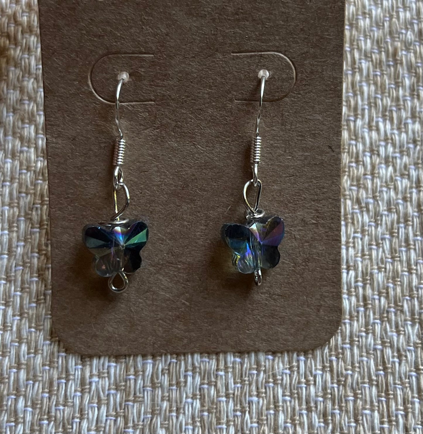 Glass butterfly earrings