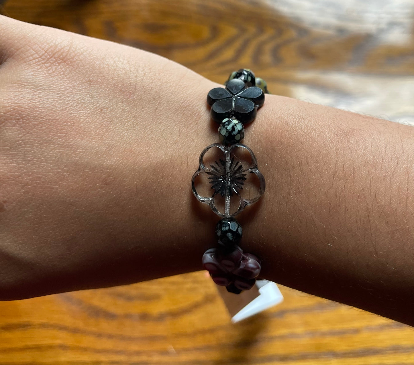 Dark Czech glass bracelet