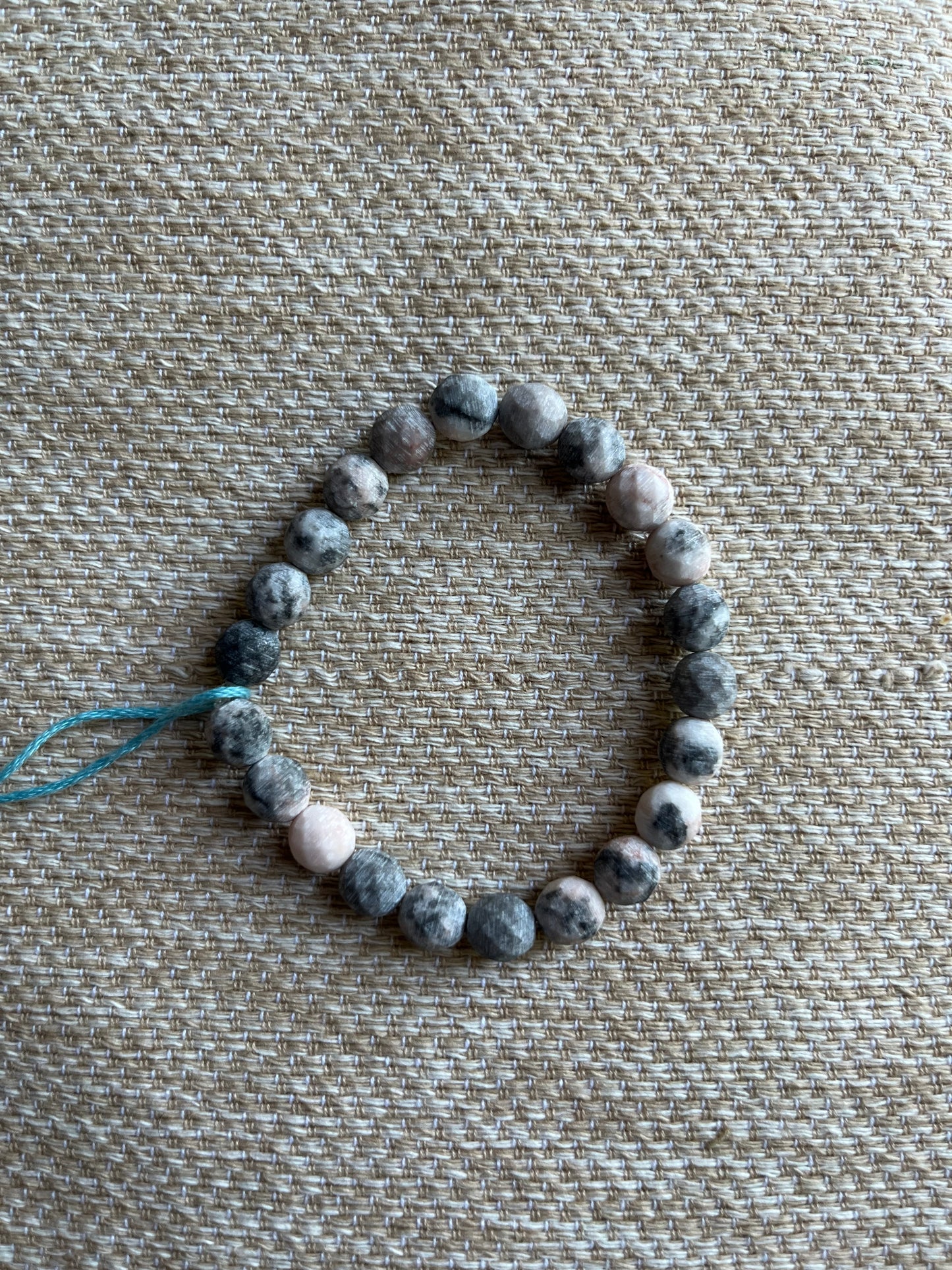 Pink zebra stone bracelet