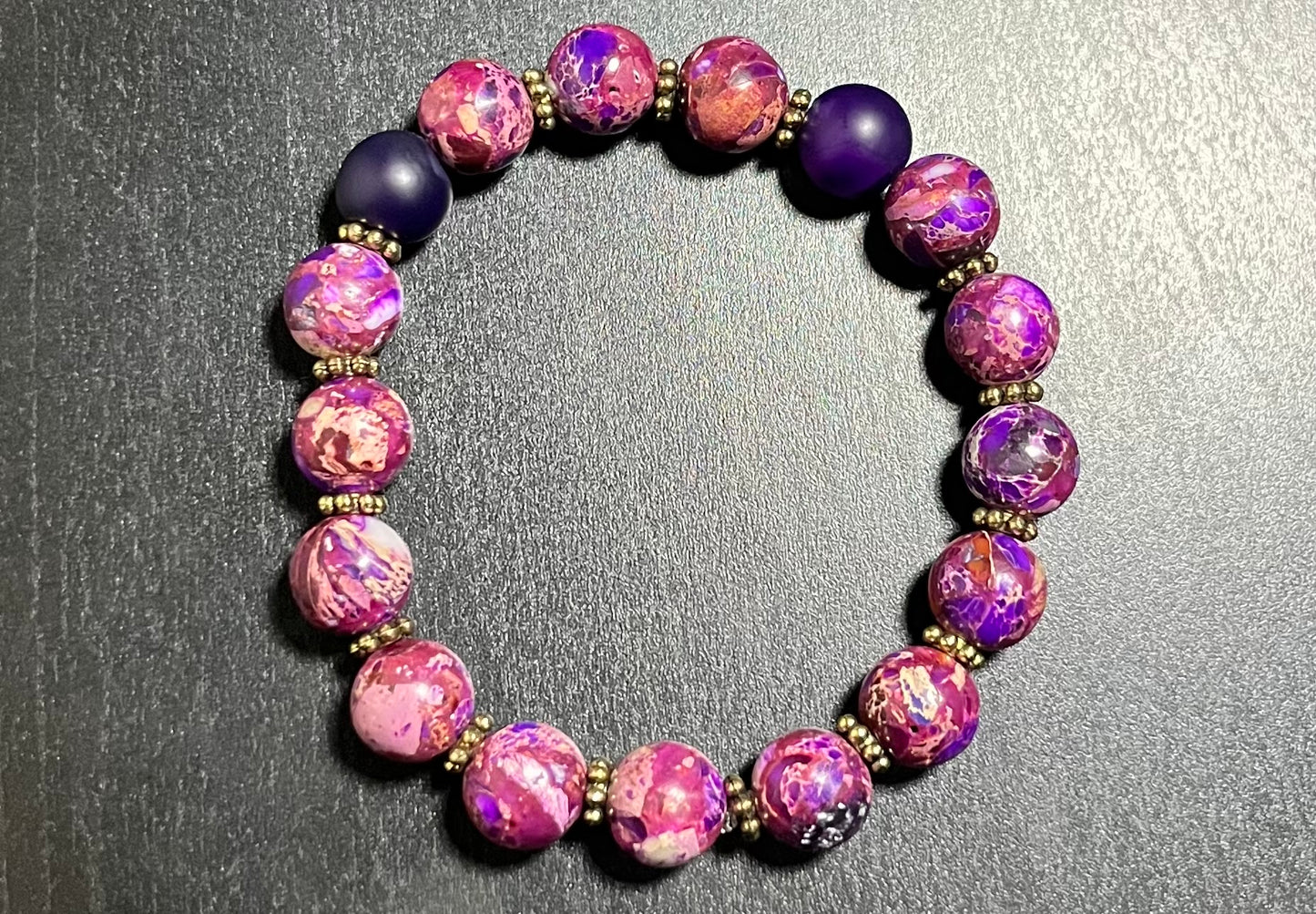 Purple imperial jasper stone bracelet