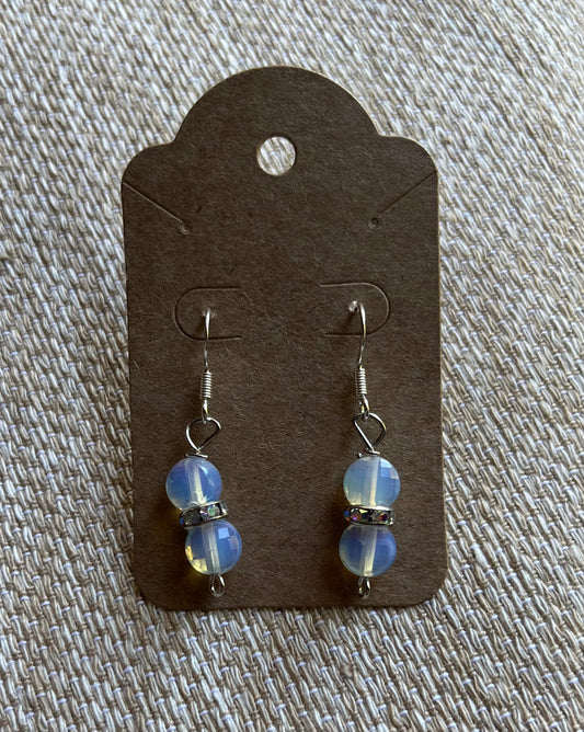 Imitation opal earrings