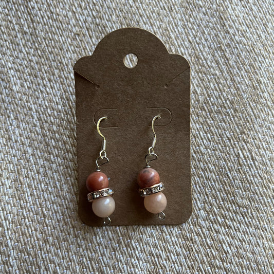 Petrified wood earrings