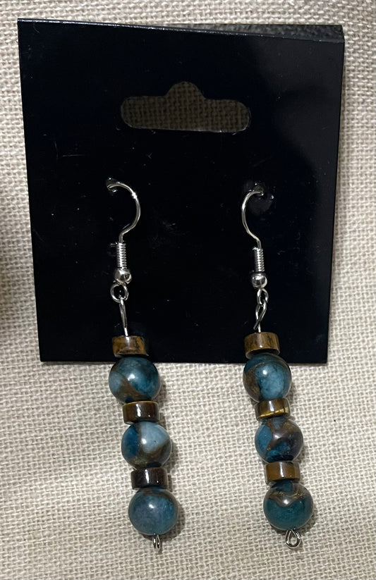 Tiger’s eye & jasper earrings
