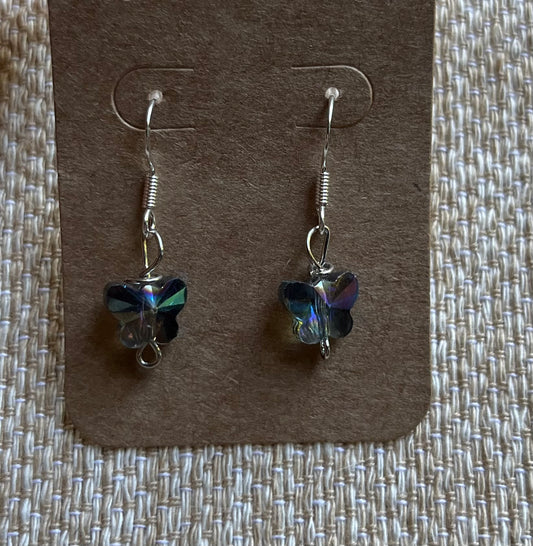 Glass butterfly earrings