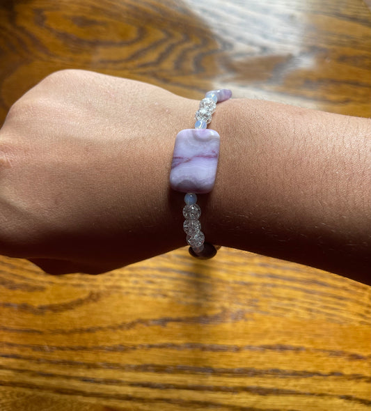 Agate and Amethyst bracelet mix