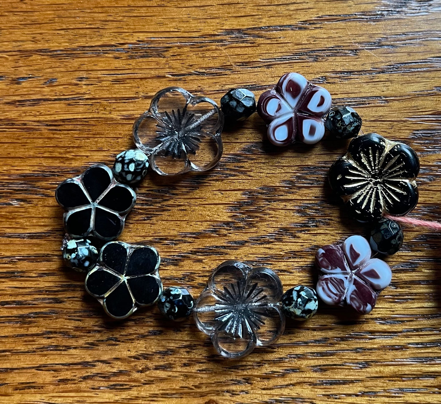 Dark Czech glass bracelet