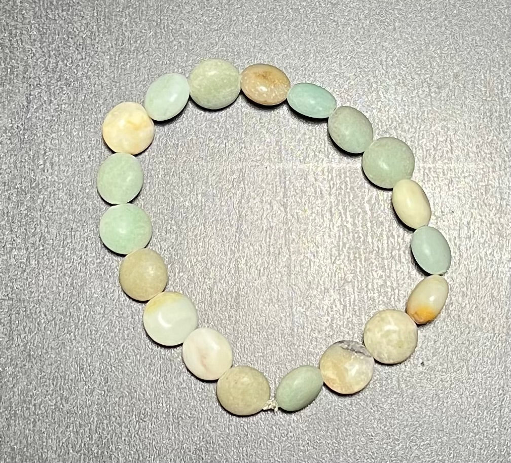 Green aventurine, cat’s eye, & amazonite stone bracelet set