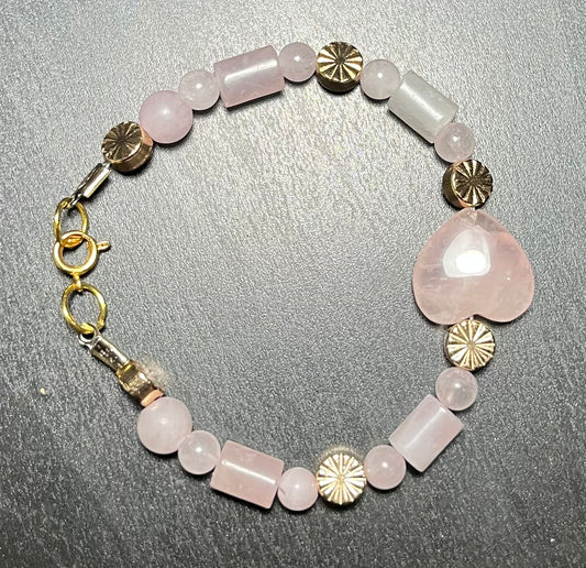 Rose quartz stone bracelet