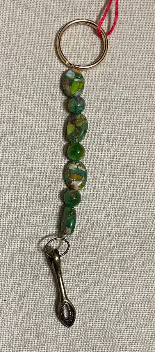 Dyed imperial jasper keychain