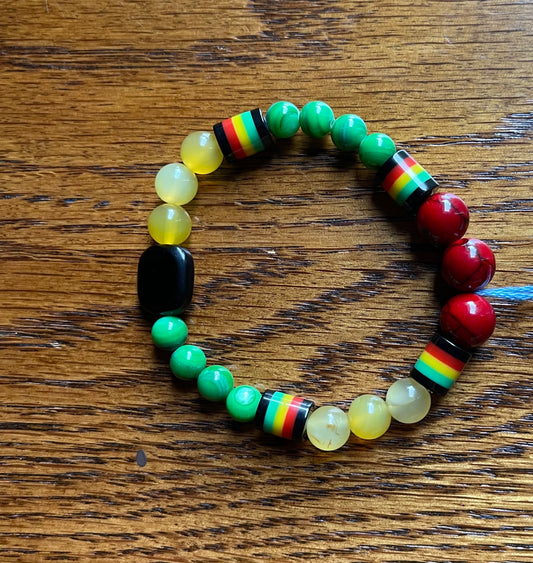 Rasta mix stone bracelet