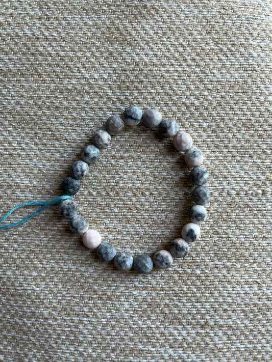 Pink zebra stone bracelet