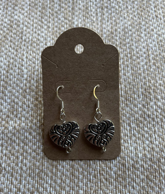 Silver heart earrings