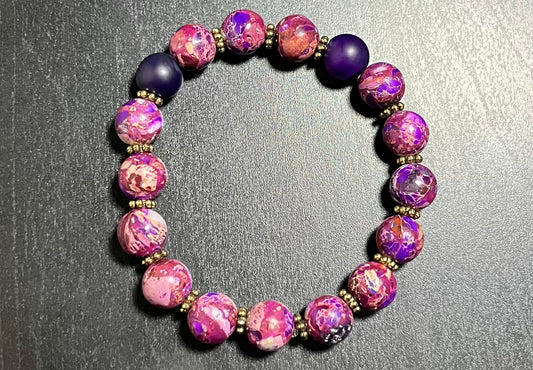 Purple imperial jasper stone bracelet
