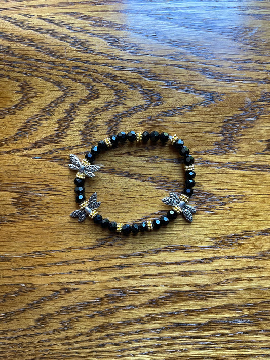 Black glass bracelet