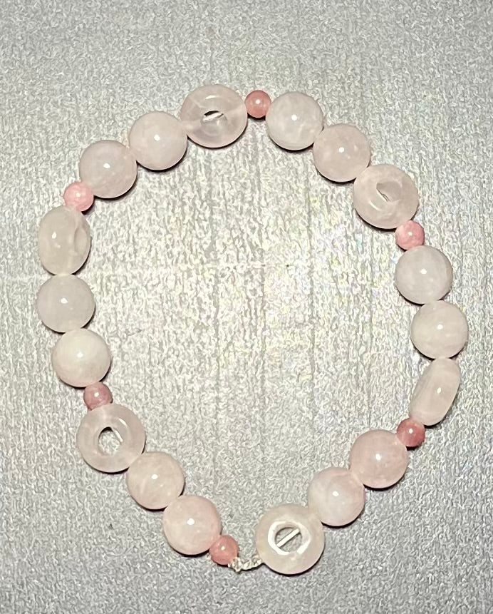 Rose quartz stone bracelet set