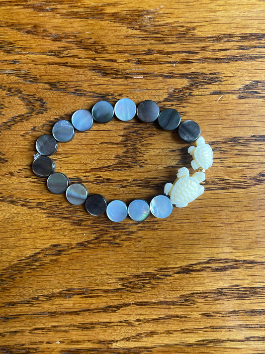White turtle stone bracelet