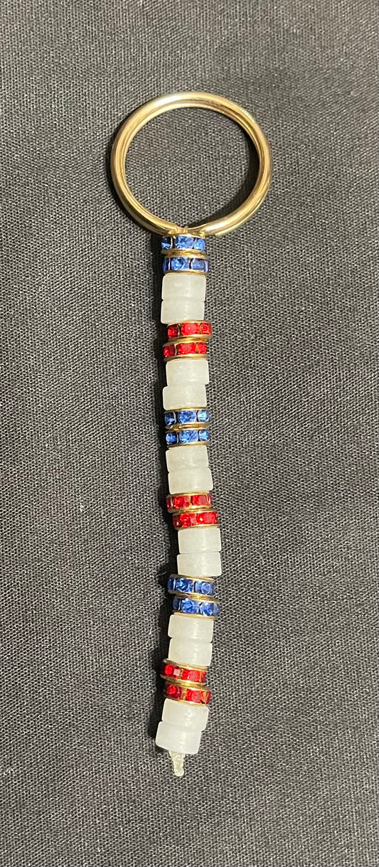 Crackle quartz keychain
