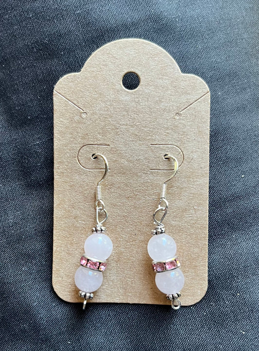 Rose quartz earrings