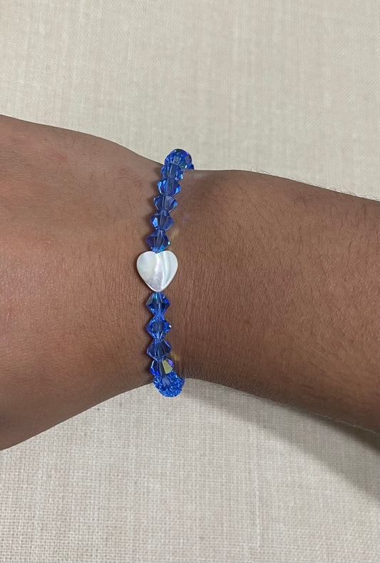 Sapphire crystals with shell heart stone