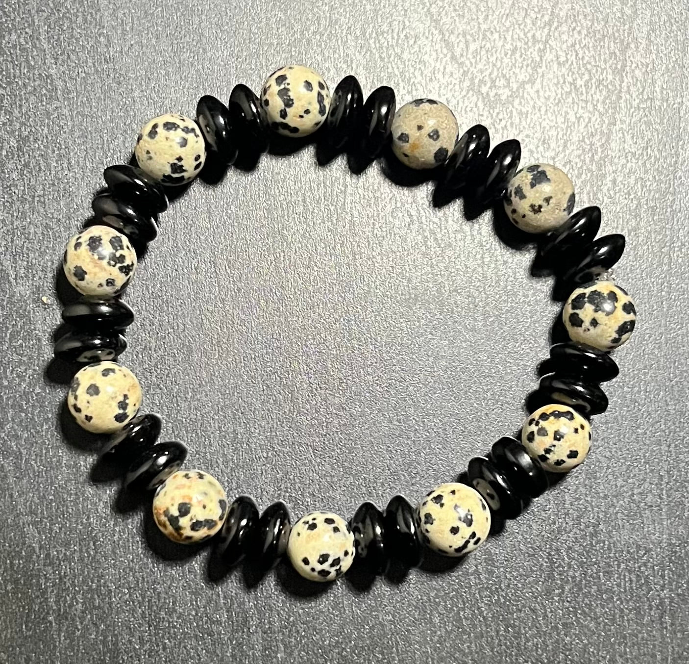 Dalmatian jasper stone bracelet