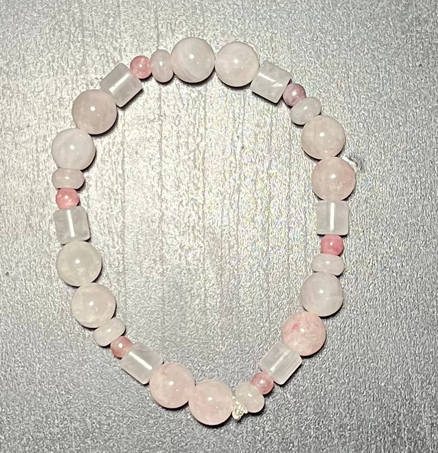 Rose quartz stone bracelet set