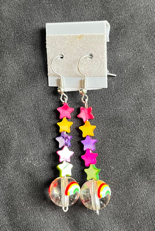 Dyed shell star earrings