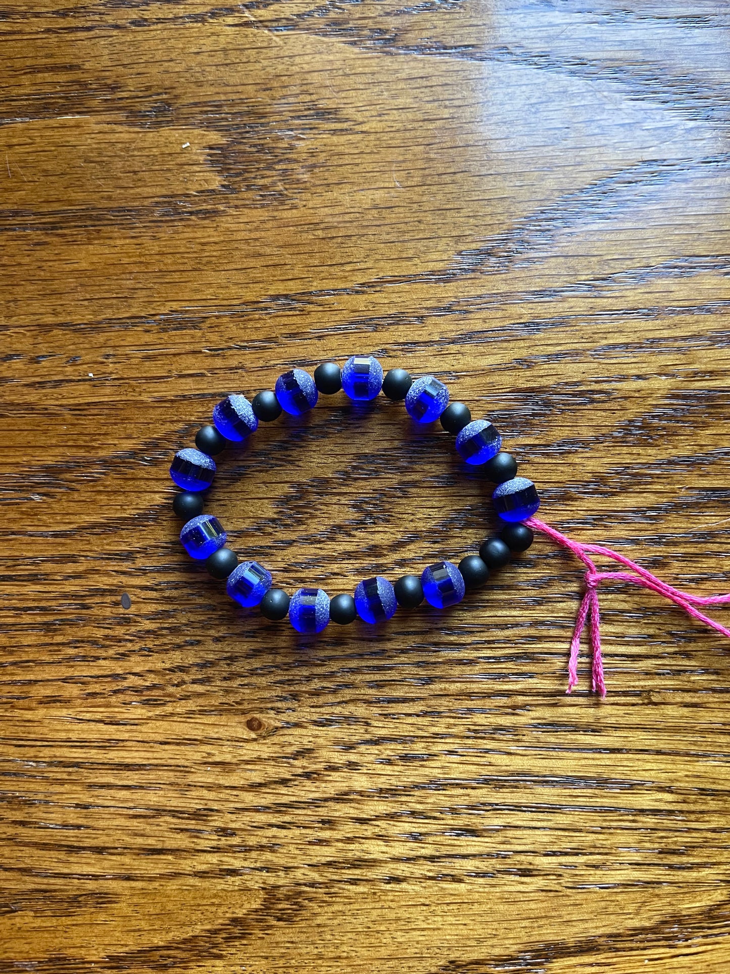 black and blue glass bracelet