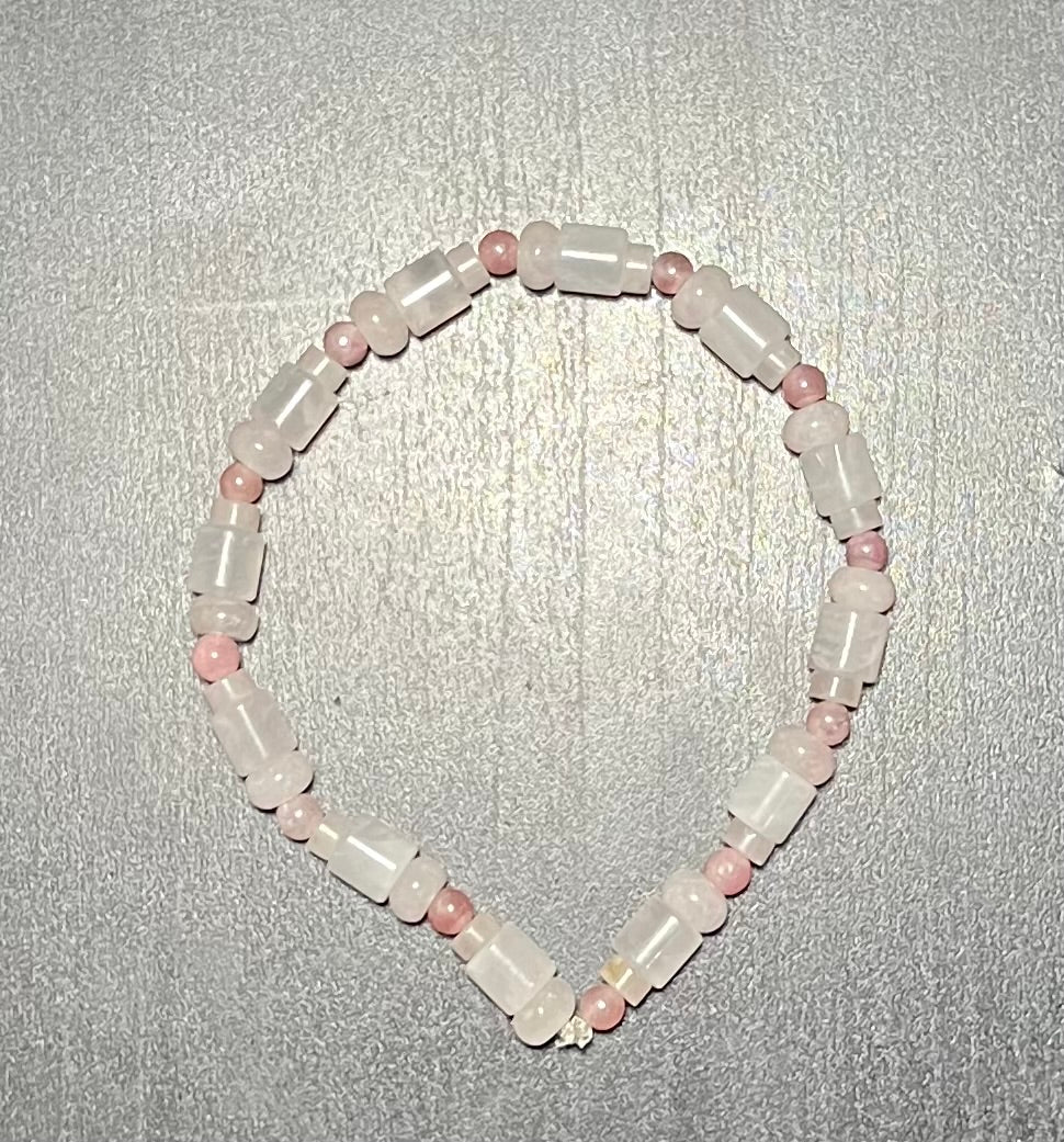 Rose quartz stone bracelet set