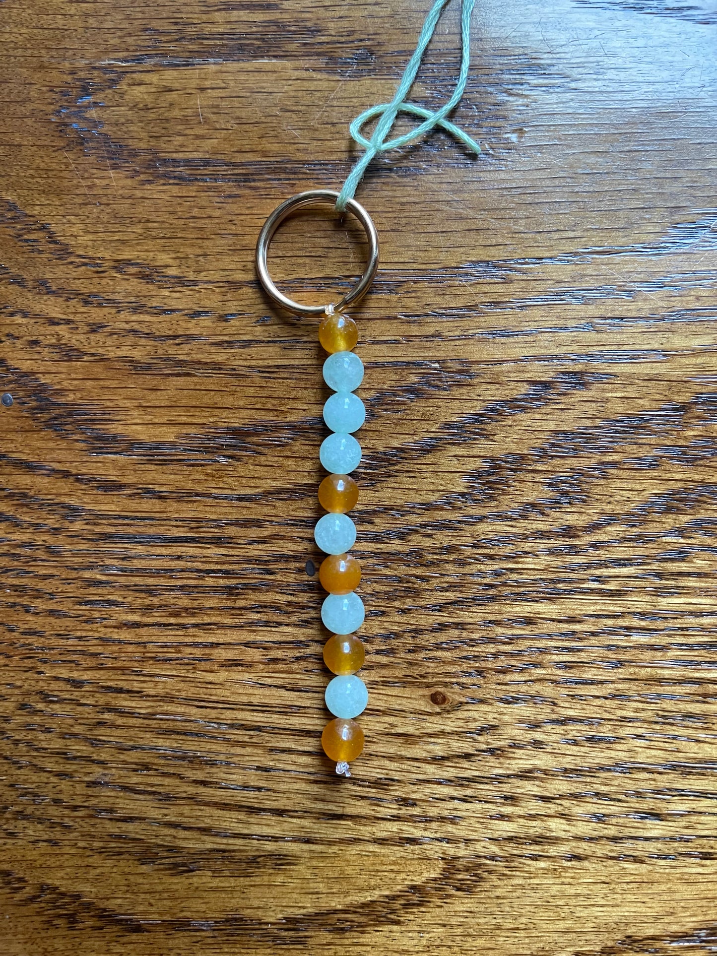 Dyed quartz keychain