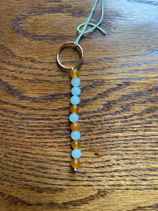 Dyed quartz keychain