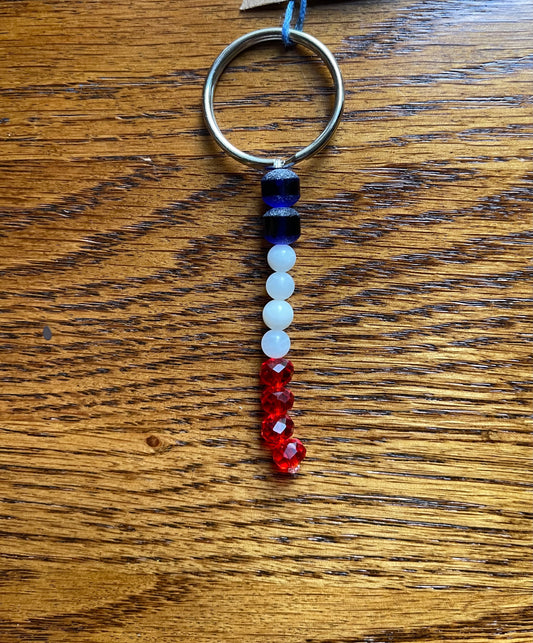 Shell & glass bead keychain
