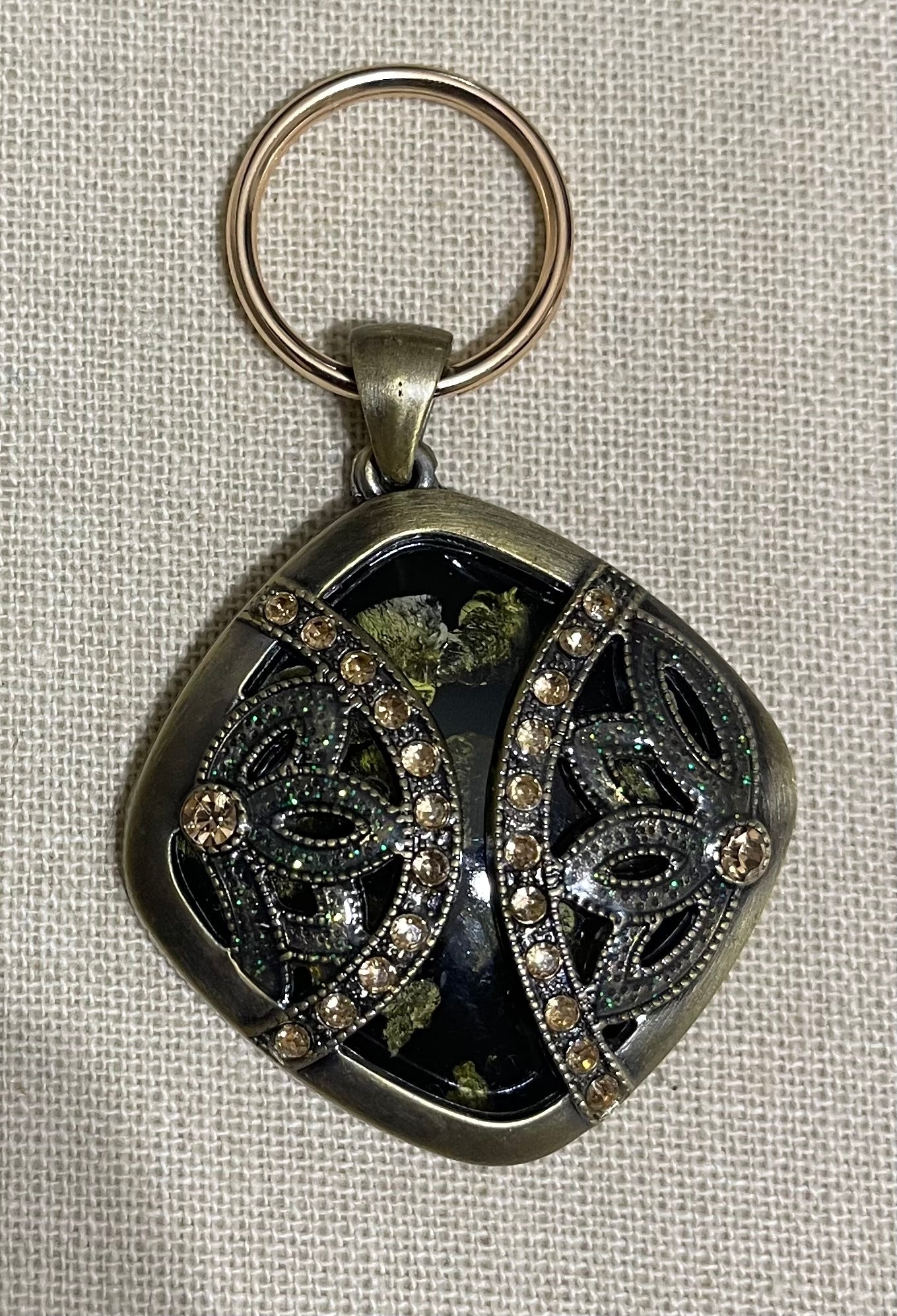 Green charm keychain