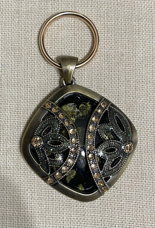 Green charm keychain