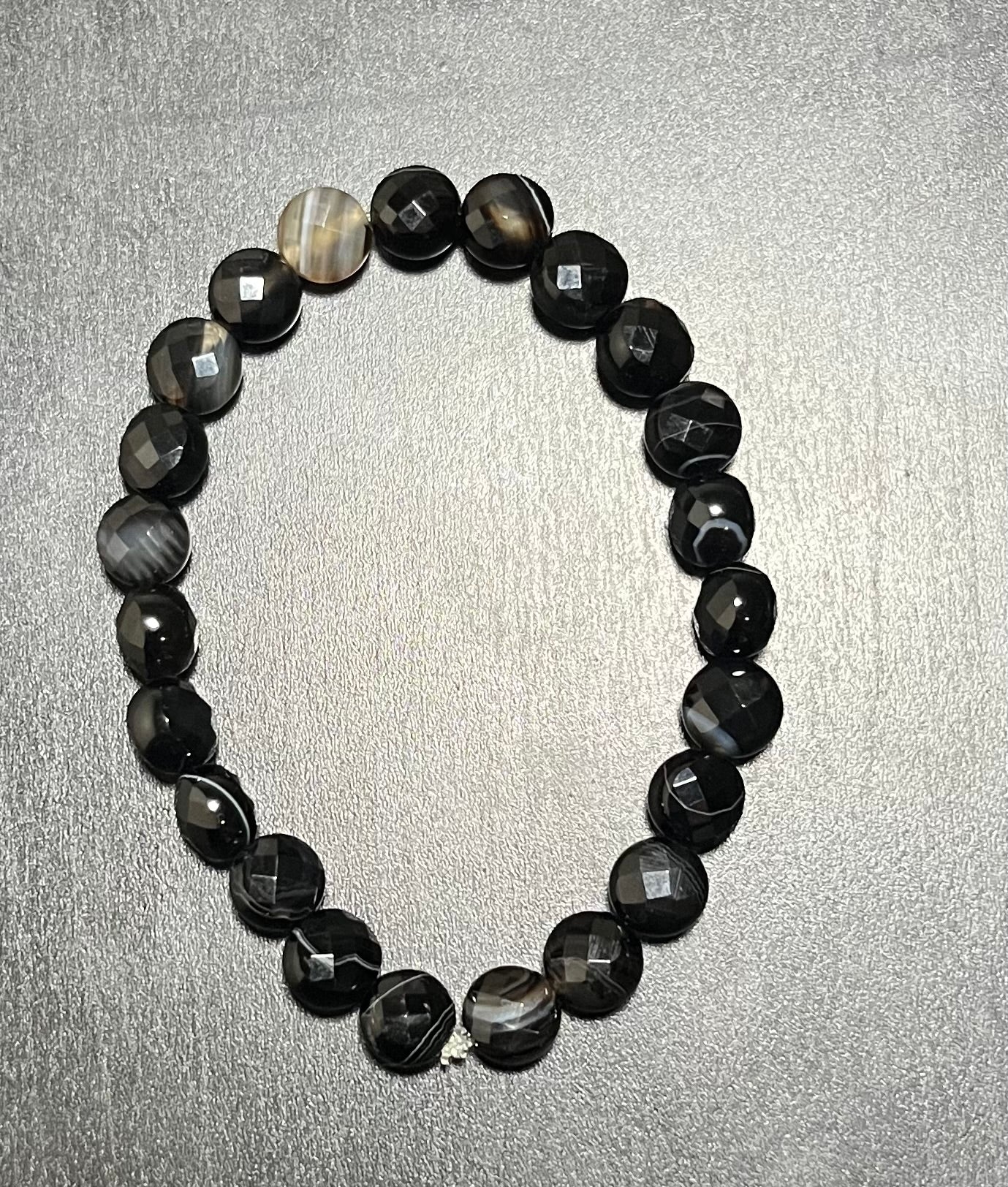 Blue aventurine, green dyed tiger’s eye, agate stone bracelet set