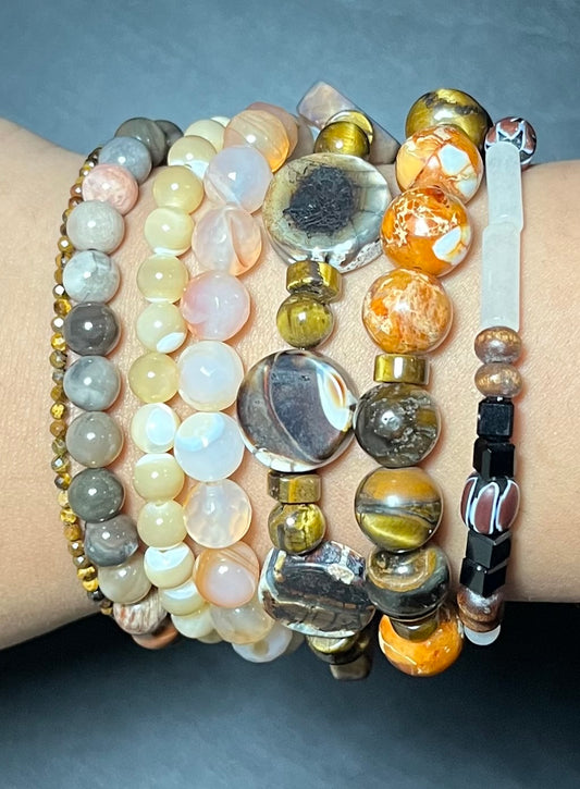 Mixed stone bracelet set