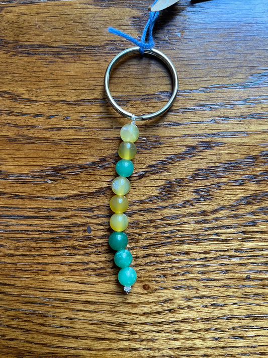 Dyed aventurine & Agate keychain